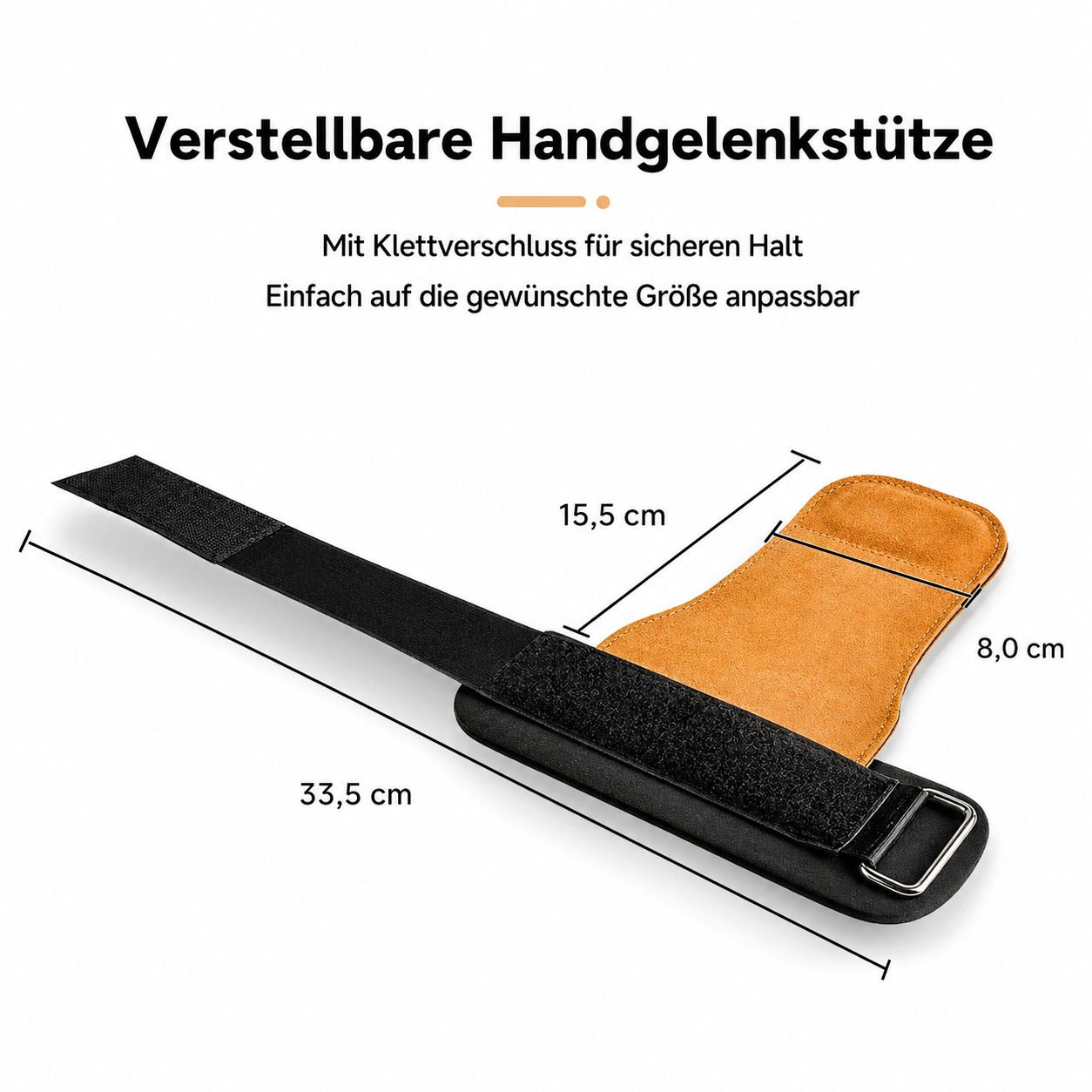 Gewichtheber Zughilfen mit Handgelenkband, rutschfest & mit Lederpolster für Fitness