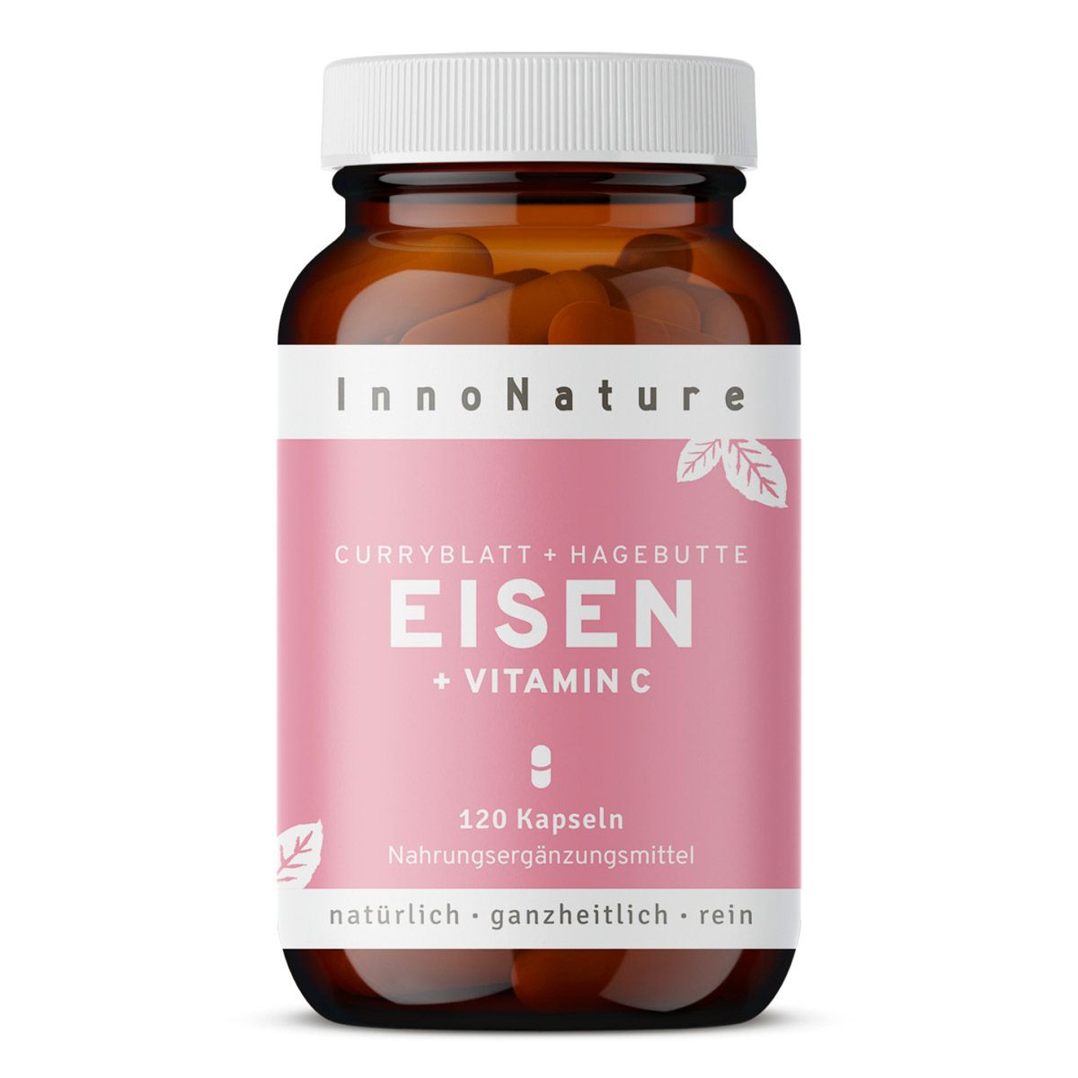 InnoNature Eisen + Vitamin C Kapseln | aus Curryblatt-Extrakt und Hagebutte-Extrakt