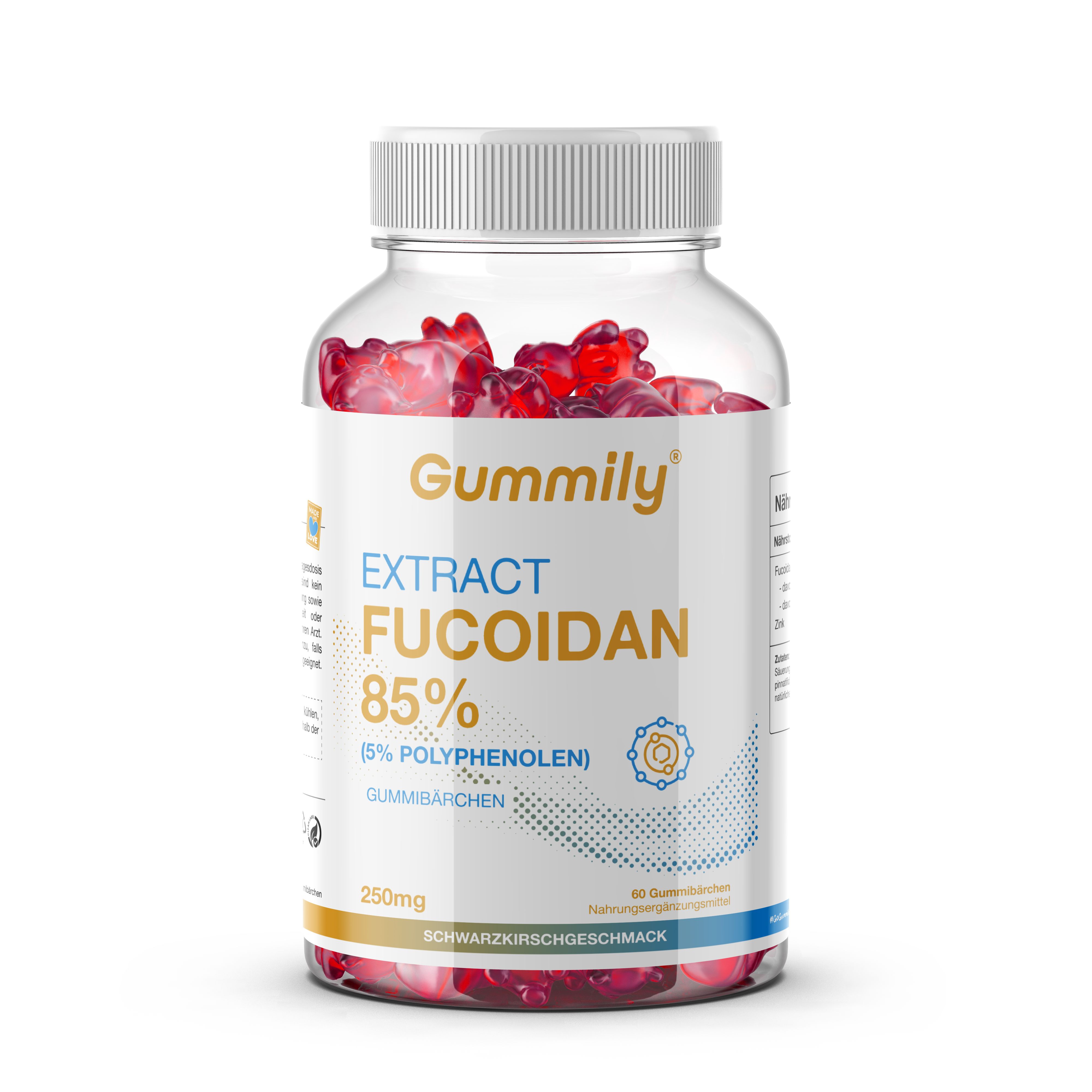 Gummily® Fucoidan Extrakt 85% aus Braunalgen mit Zink & Polyphenolen 180 g Gummibärchen