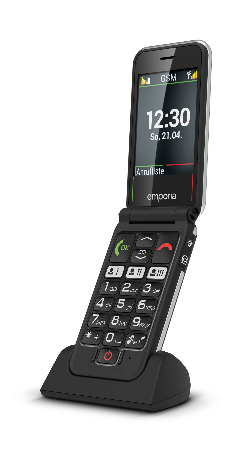 emporia JOY Senioren Klapptelefon schwarz 2G 128MB 2,8 Zoll Notruffunktion