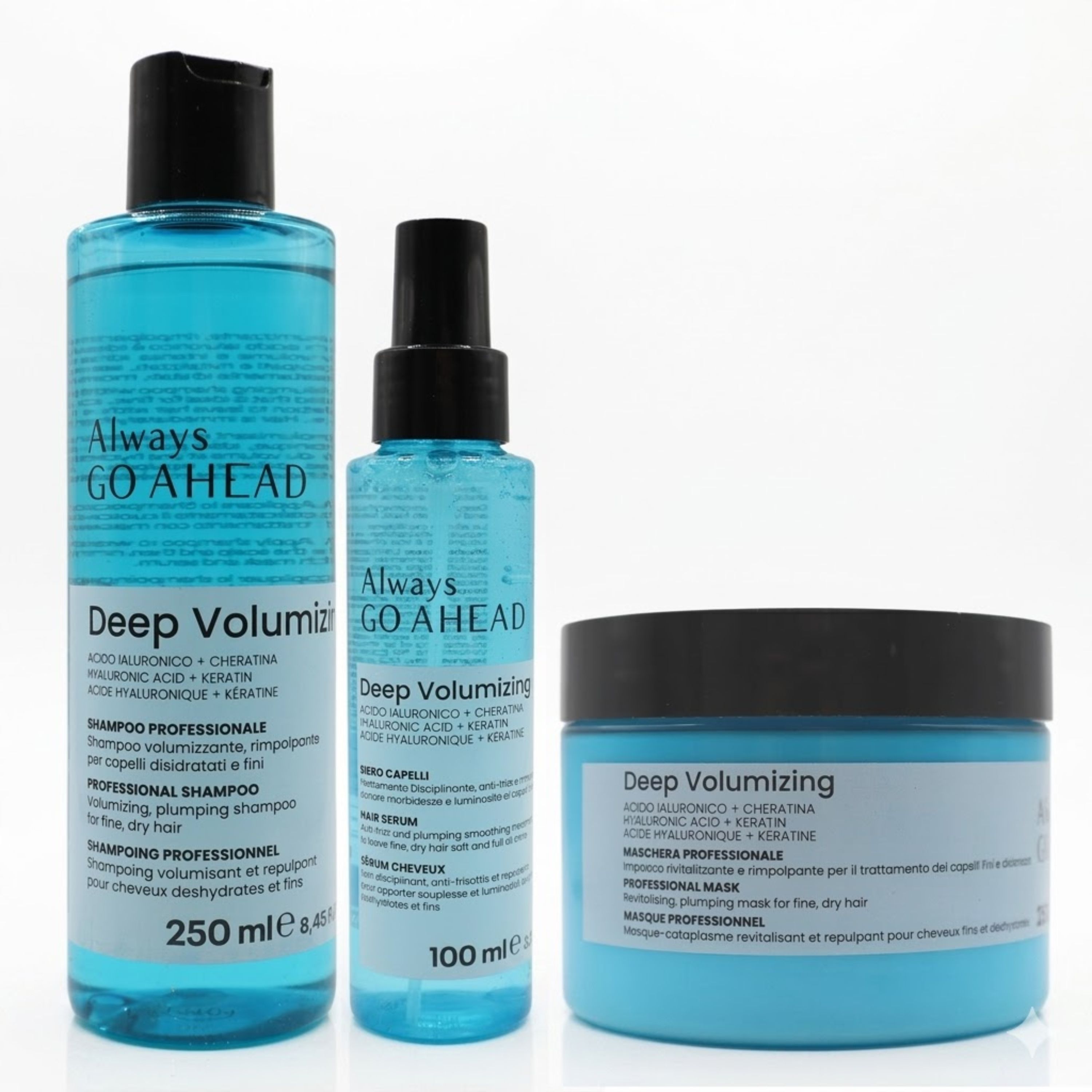 ALWAYS GO AHEAD Deep Volumizing Maschera Capelli Volumizzante Professionale – con Acido Ialur