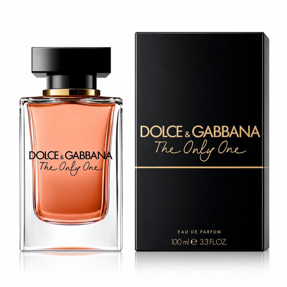 Dolce & Gabbana The Only One Eau de Parfum 100ml Flakon und schwarze Verpackung.