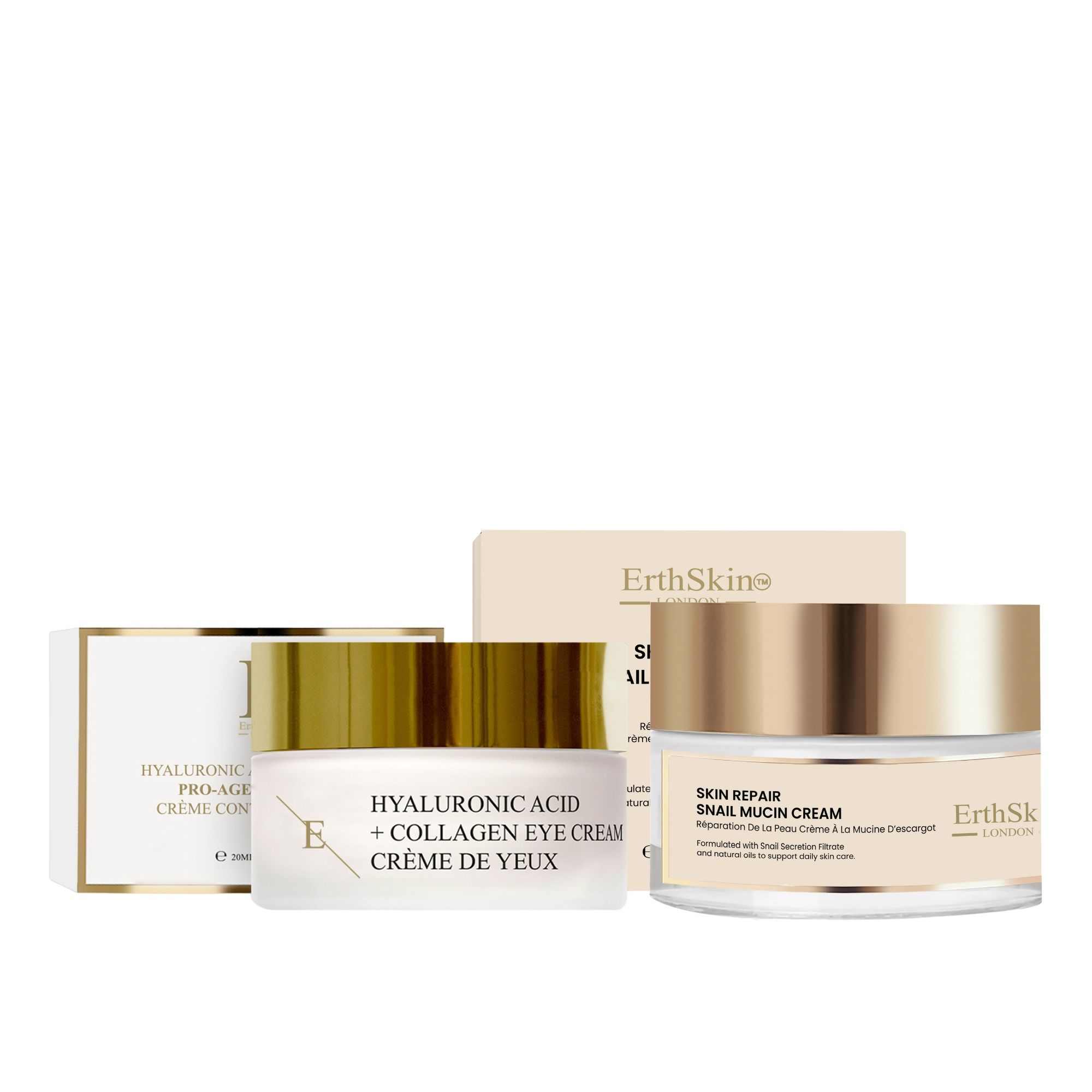 ErthSkin London Hautregenerations-Schneckencreme + Anti-Aging-Augencreme 80 ml