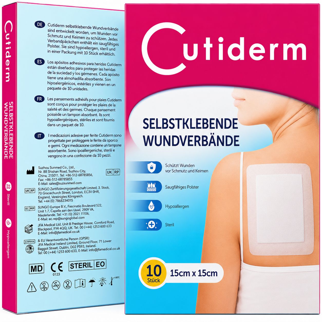 Bendaggio autoadesivo per ferite 15 x 15 cm Cutiderm