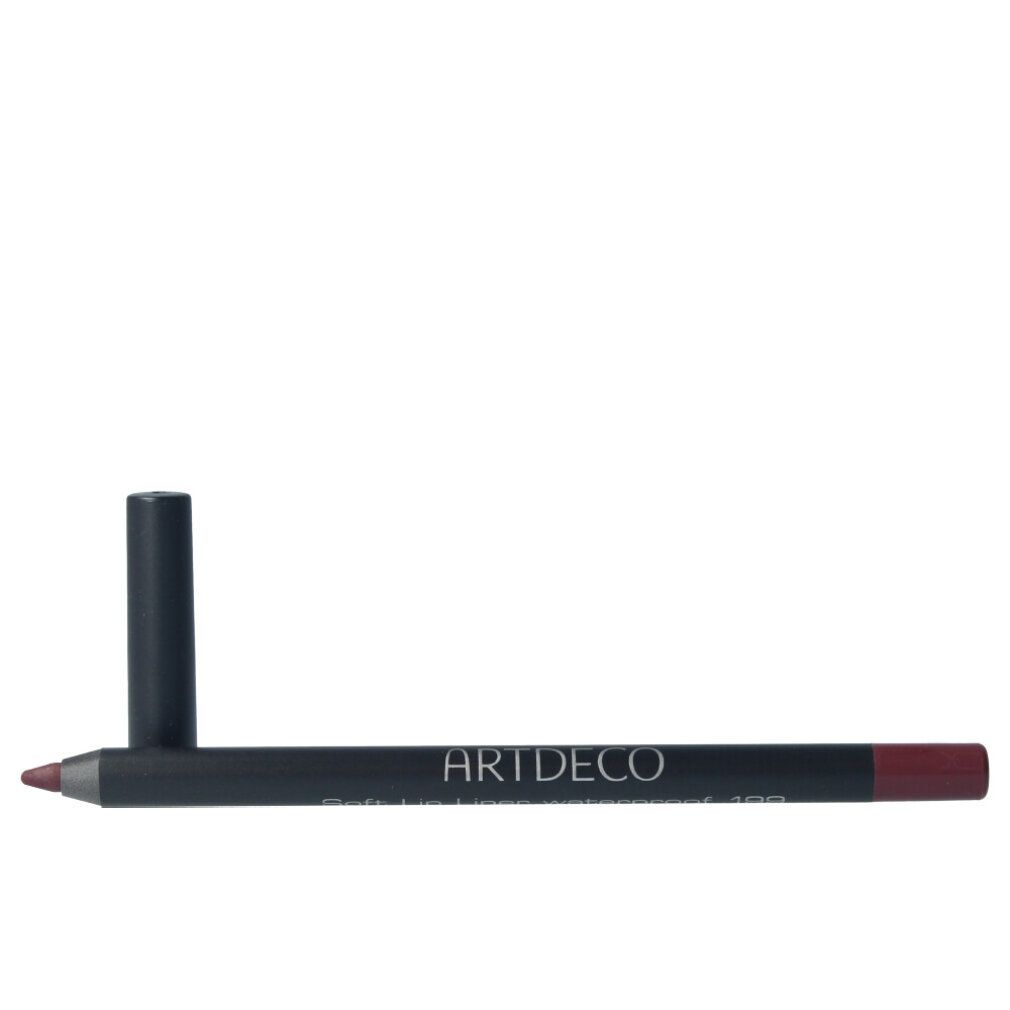 Artdeco Soft Lip Liner Waterproof 199 Black Cherry. Schwarzer Stift mit geöffneter Kappe. Spitze und Ende in Kirschrot.