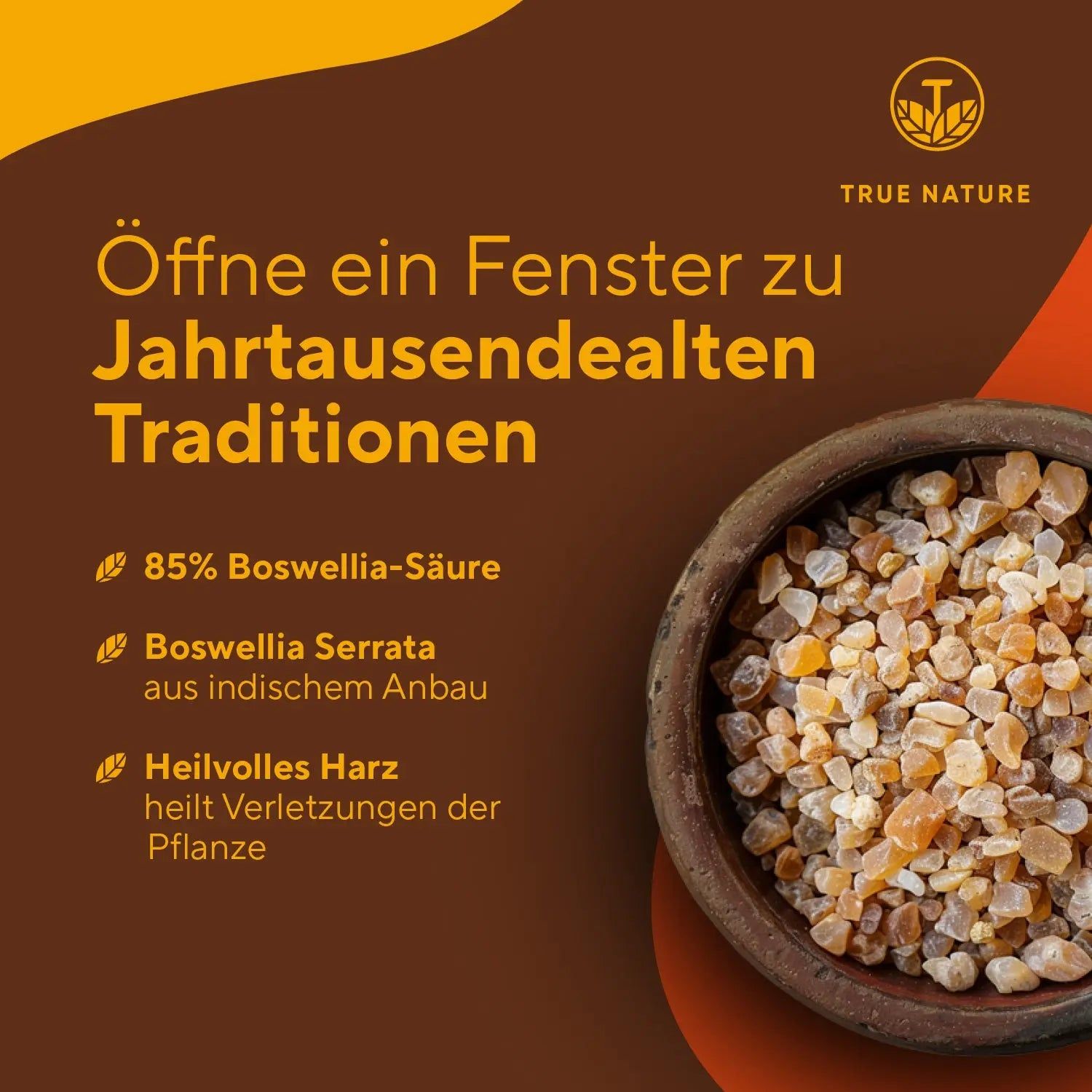 TRUE NATURE® Weihrauch Kapseln (Boswellia Serrata Extrakt) - Made in Germany