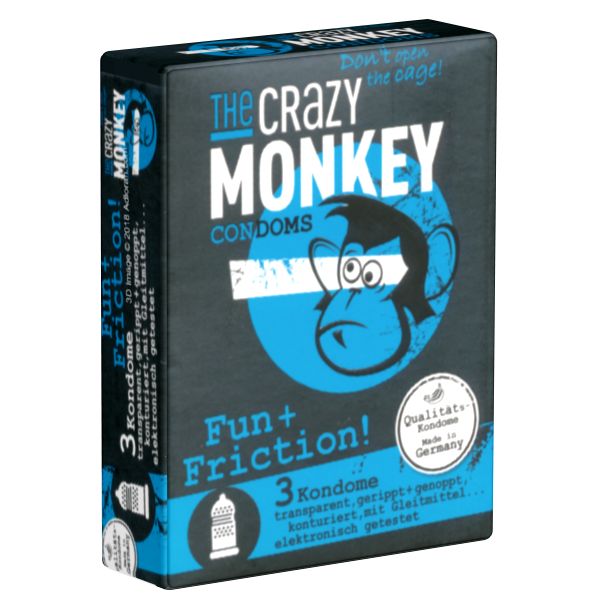 Crazy Monkey *Fun+Friction!* stimulierende Kondome mit Rippen und Noppen