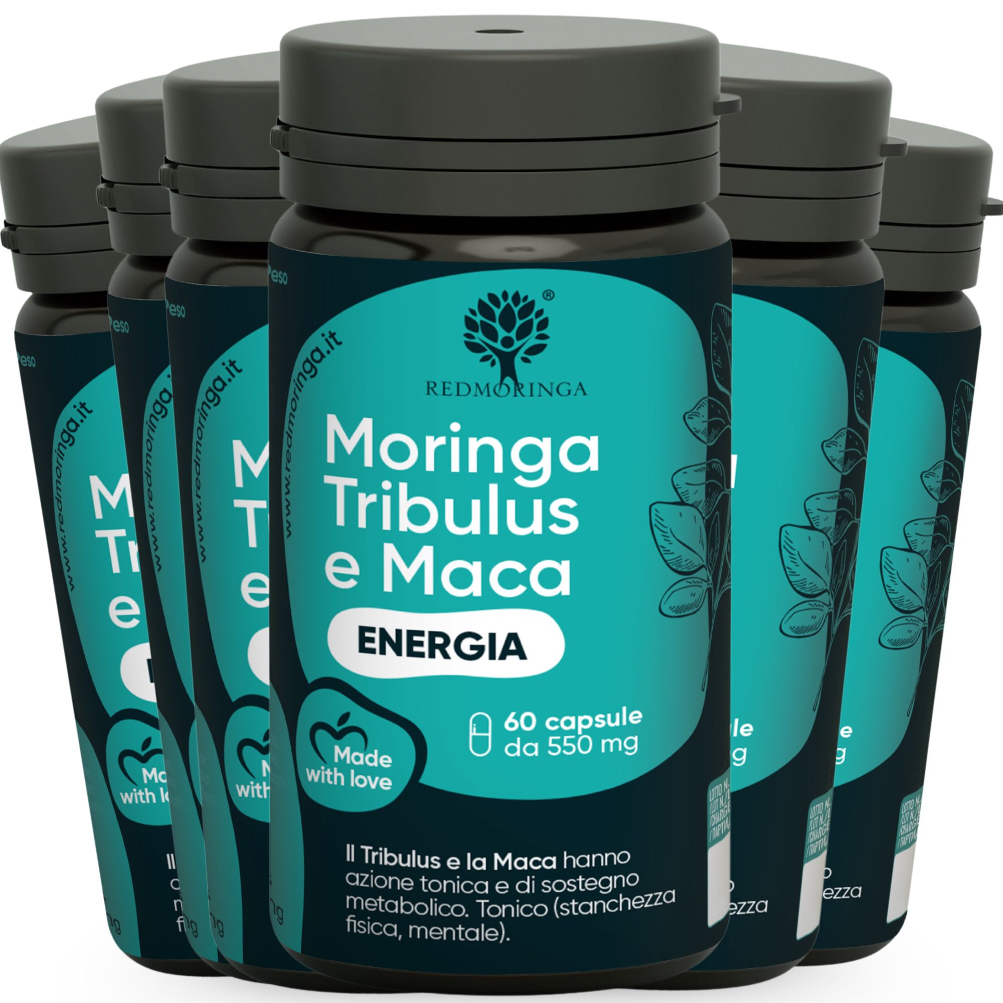 RedMoringa Tribulus 90% Saponinen, Maca & BIO Moringa 360 Kapseln 6 St Oblatenkapseln