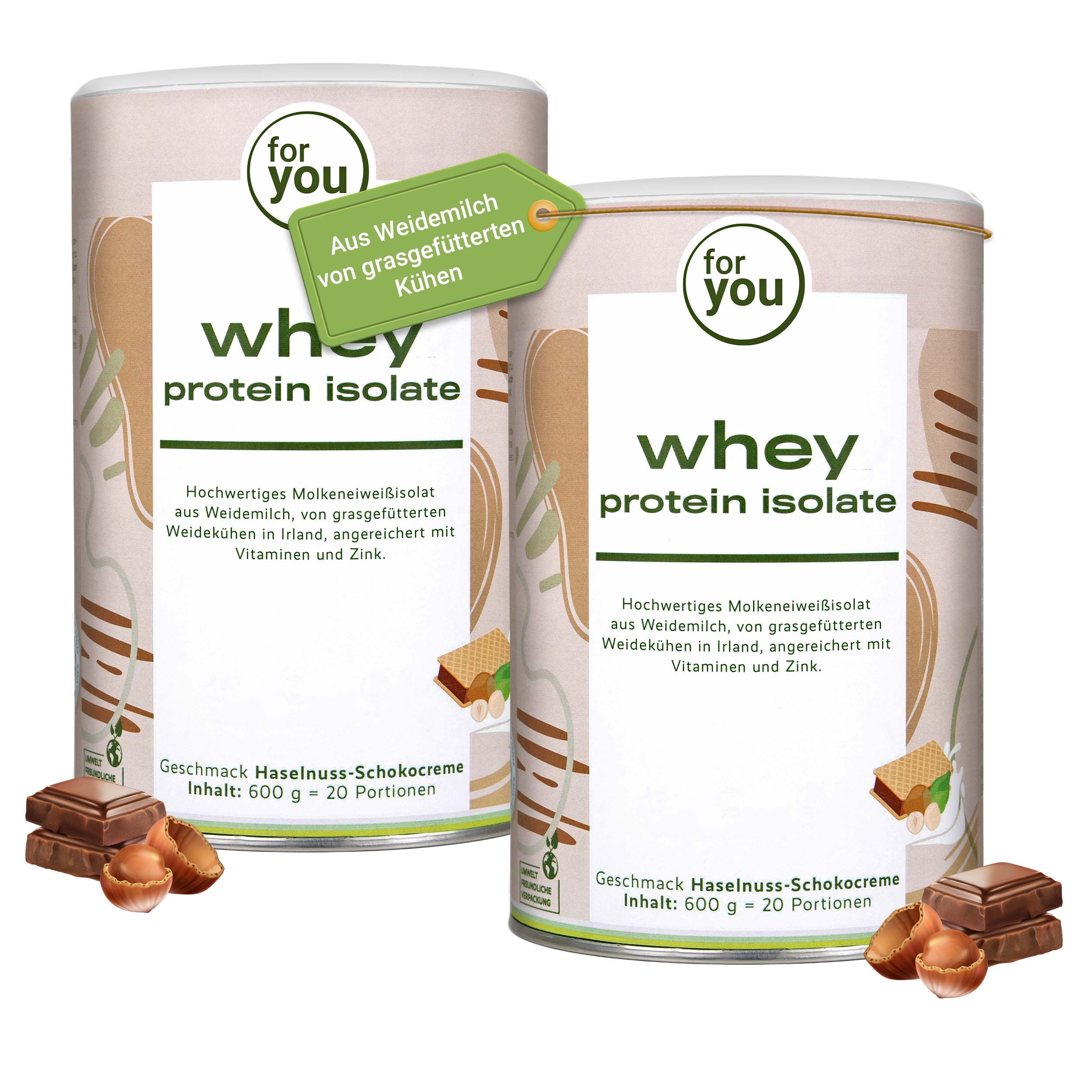 for you Whey Protein Isolate Doppelpack 1200 g Pulver