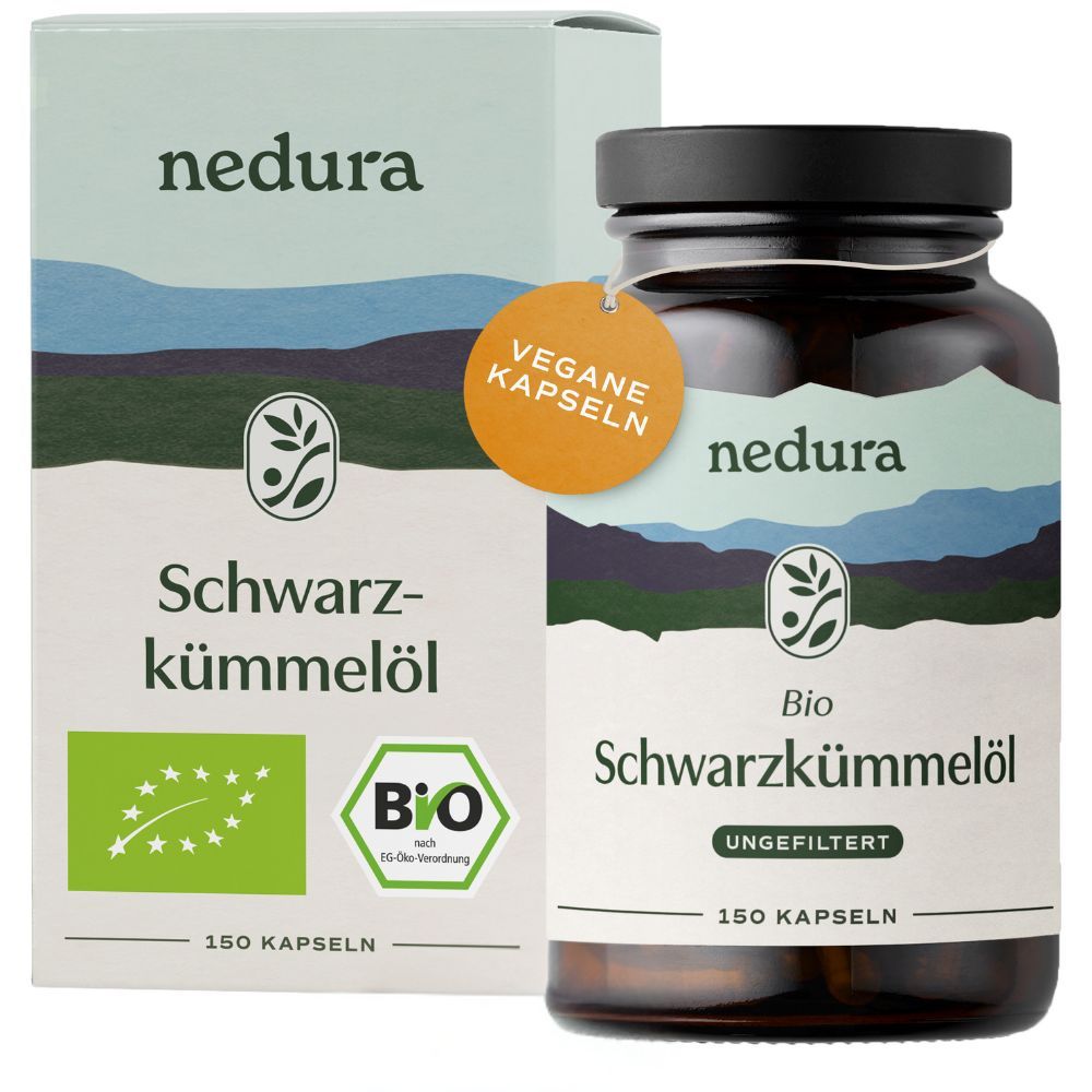 nedura BIO Schwarzkümmelöl Kapseln (ungefiltert) 150 St