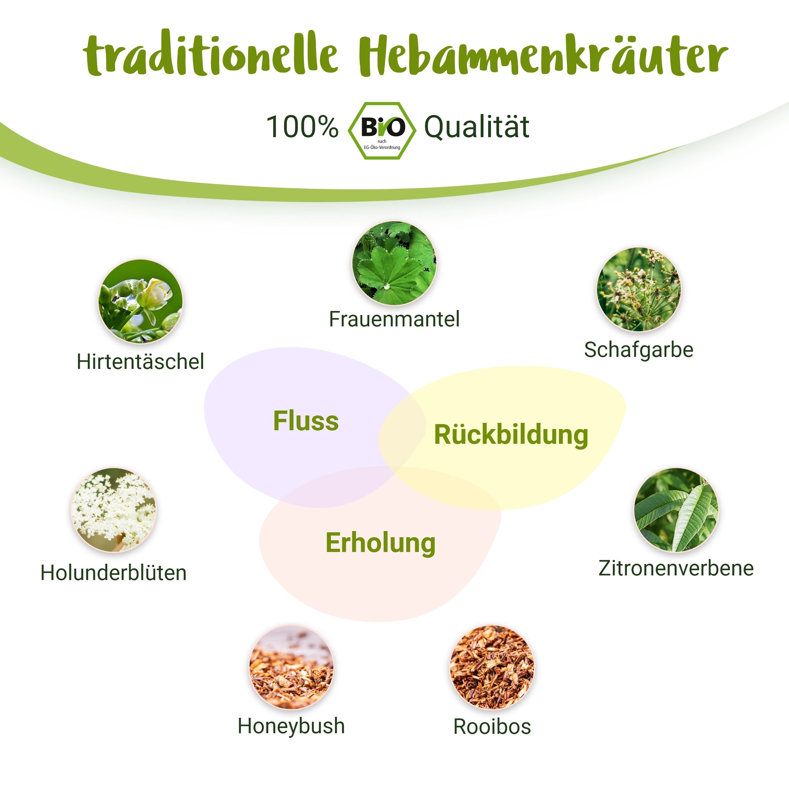 Wochenbett BIO Schwangerschaftstee mit Frauenmantel und Schafgarbe - von PregniVital®