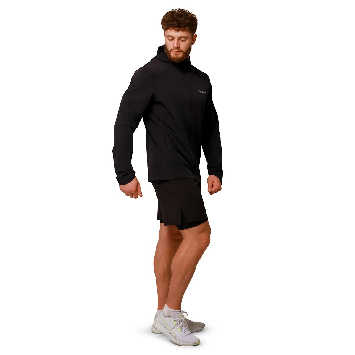 GymBeam Jacke Herren slim mit Kapuze und Reißverschluss in Schwarz