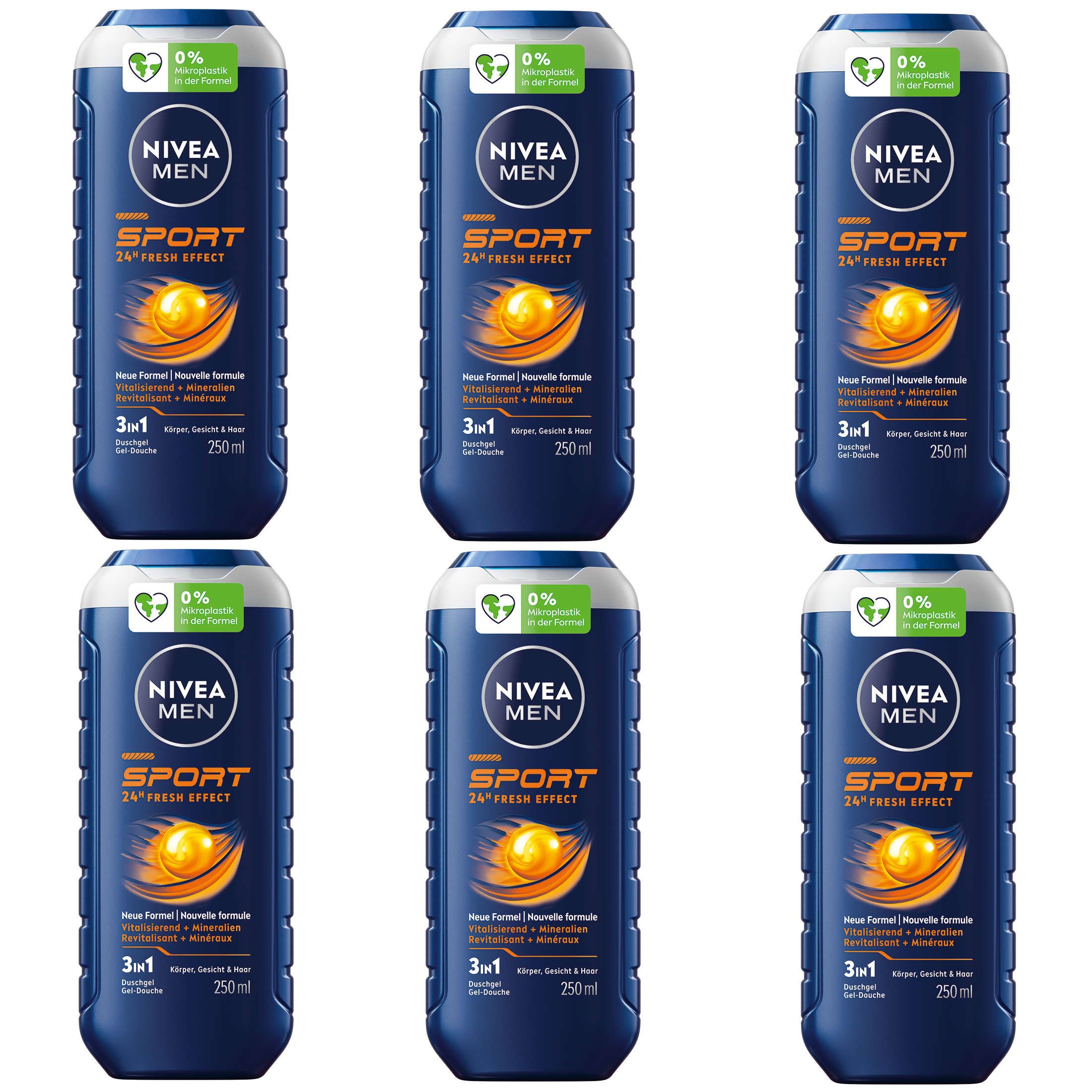 NIVEA MEN Sport Duschgel 3in1 Körper Gesicht Haar