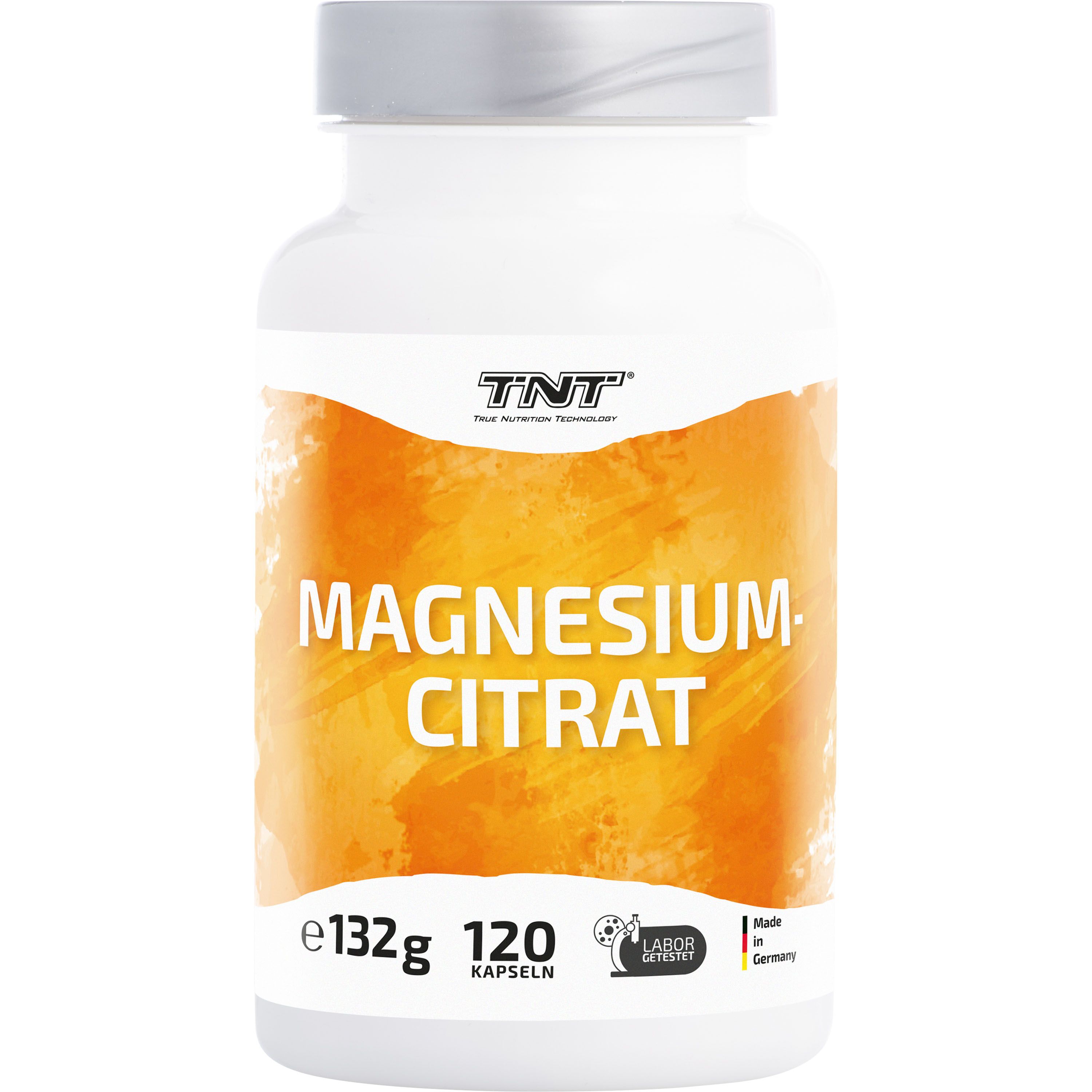 TNT Magnesium Citrat, Kapseln zur Verminderung von Müdigkeit, Teil des Elektrolythaushaltes
