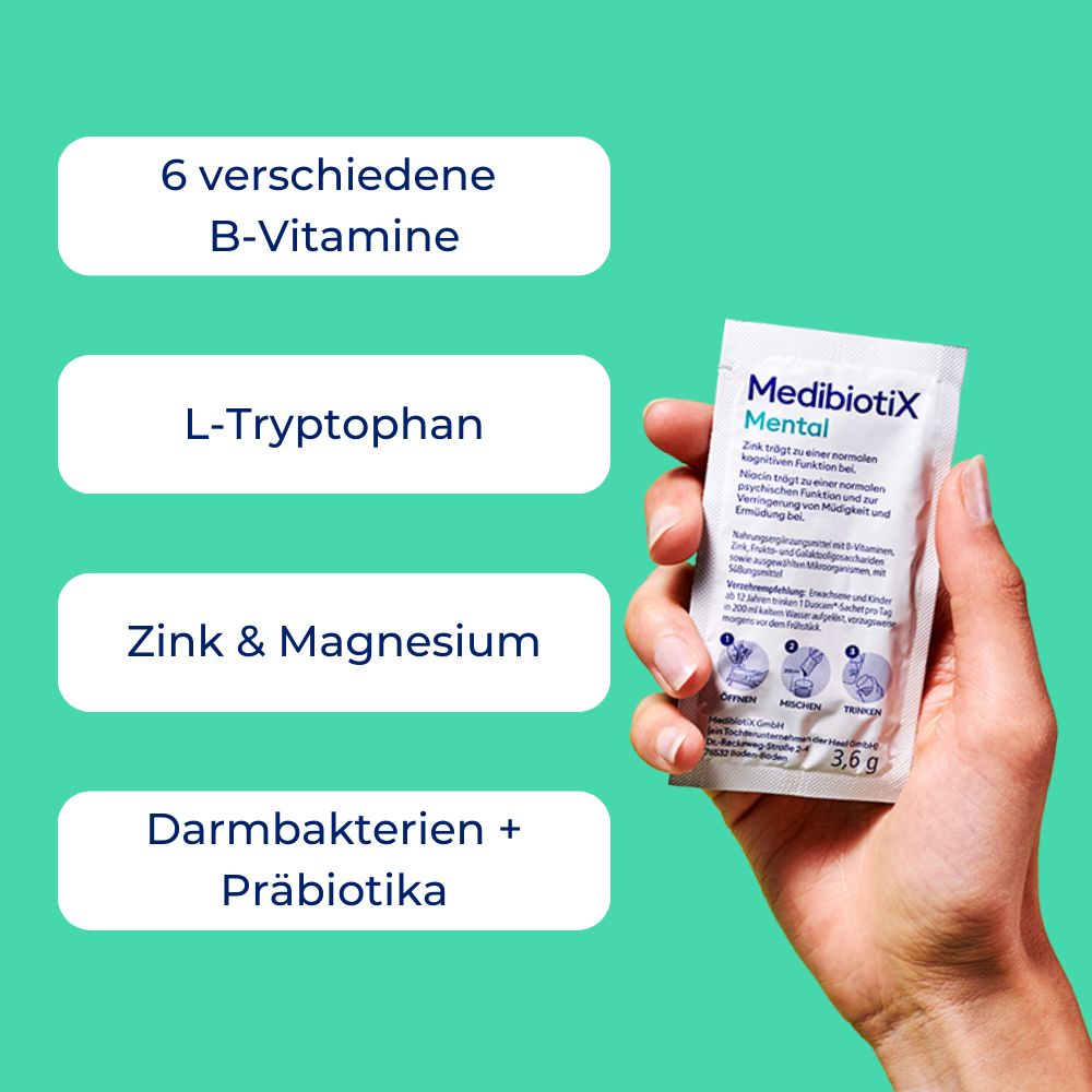 MedibiotiX Mental - Fokus & Ausgeglichenheit – sinnvolle Kombination für die Darm-Hirn-Achse