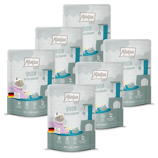 MjAMjAM - Quetschie Senior saftiges Hühnchen 6x300 g Futter