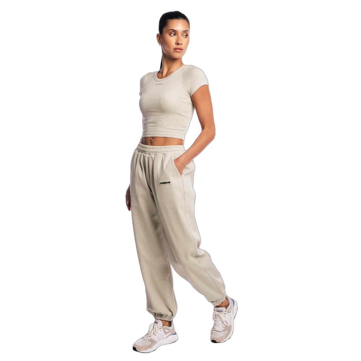 GymBeam Jogginghose Damen oversized mit hoher Taille Grey