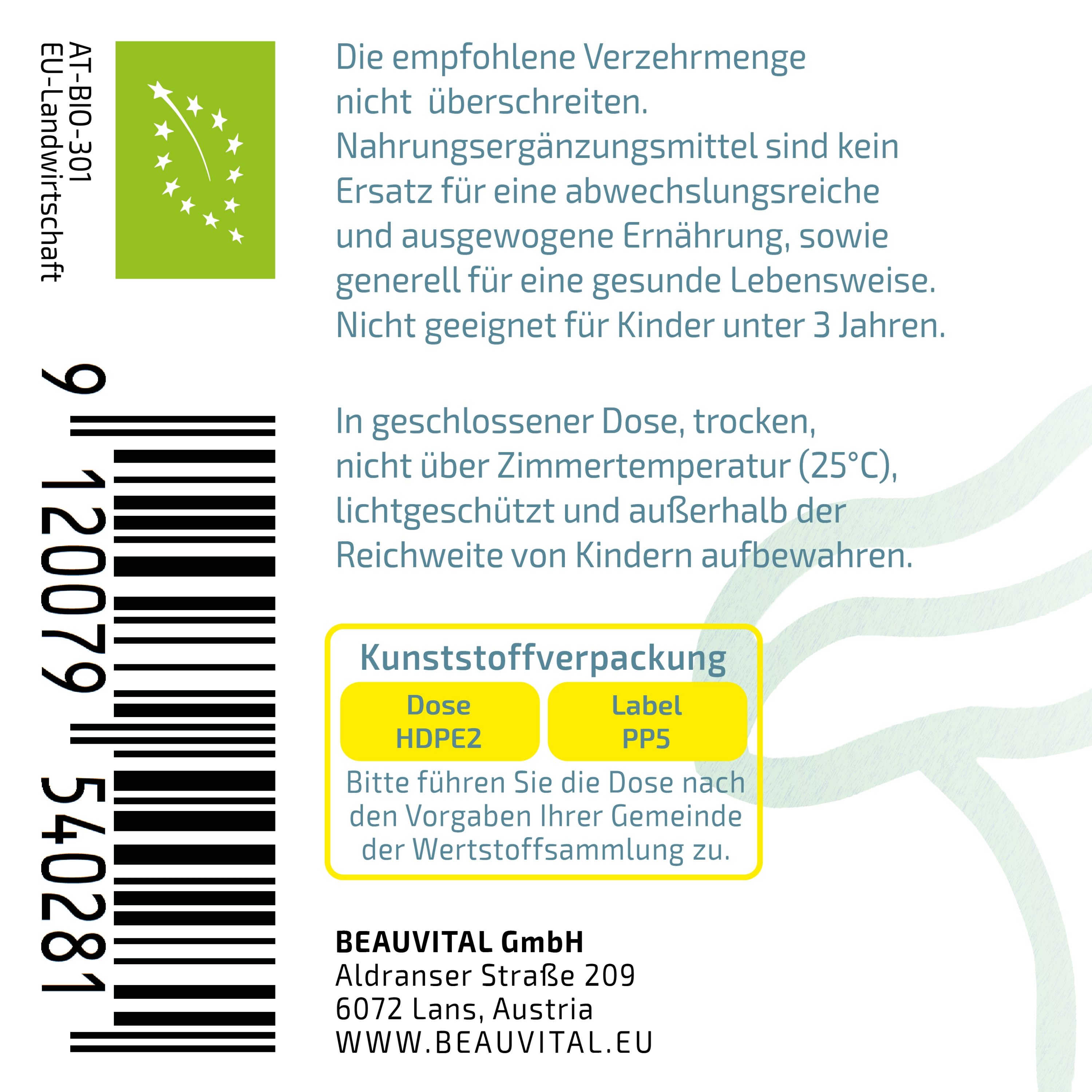 BEAUVITAL® Pure Bio Polyporus Kapseln, Eichhase (Polyporus umbellatus) aus EU-Anbau