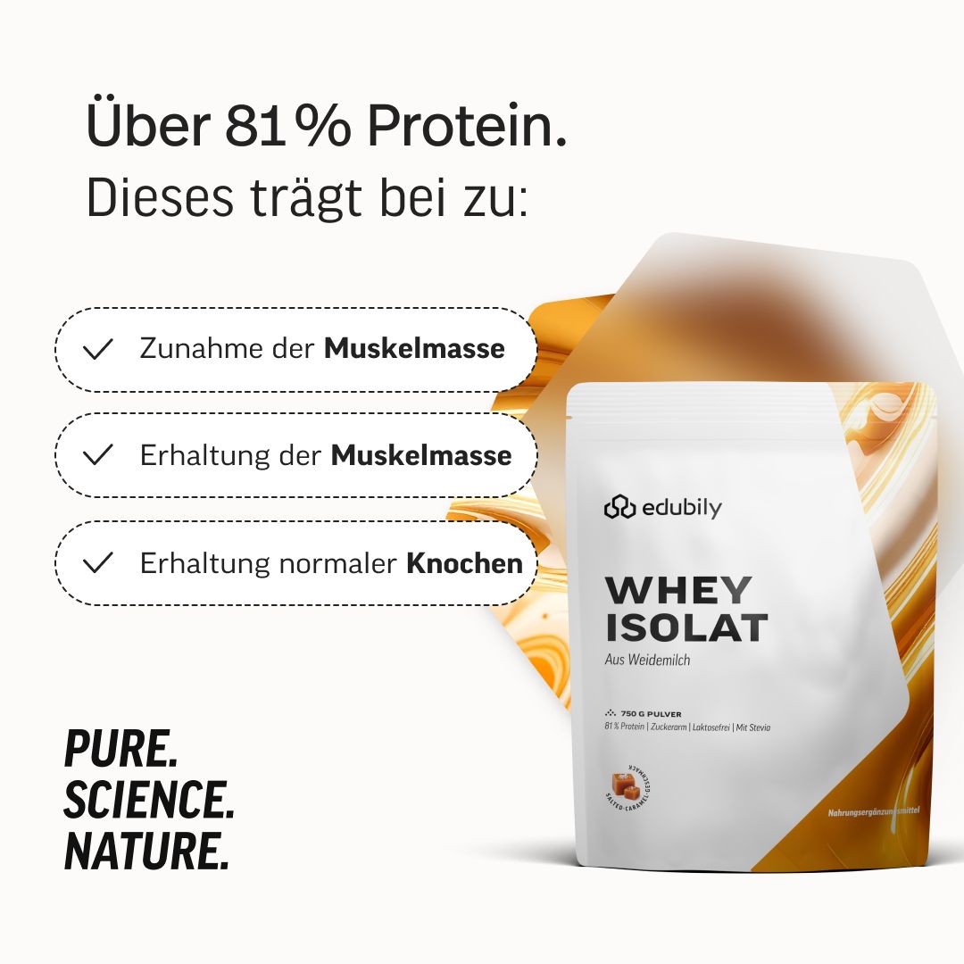 edubily® Whey Protein Isolat aus irischer Weidehaltung Salted Caramel
