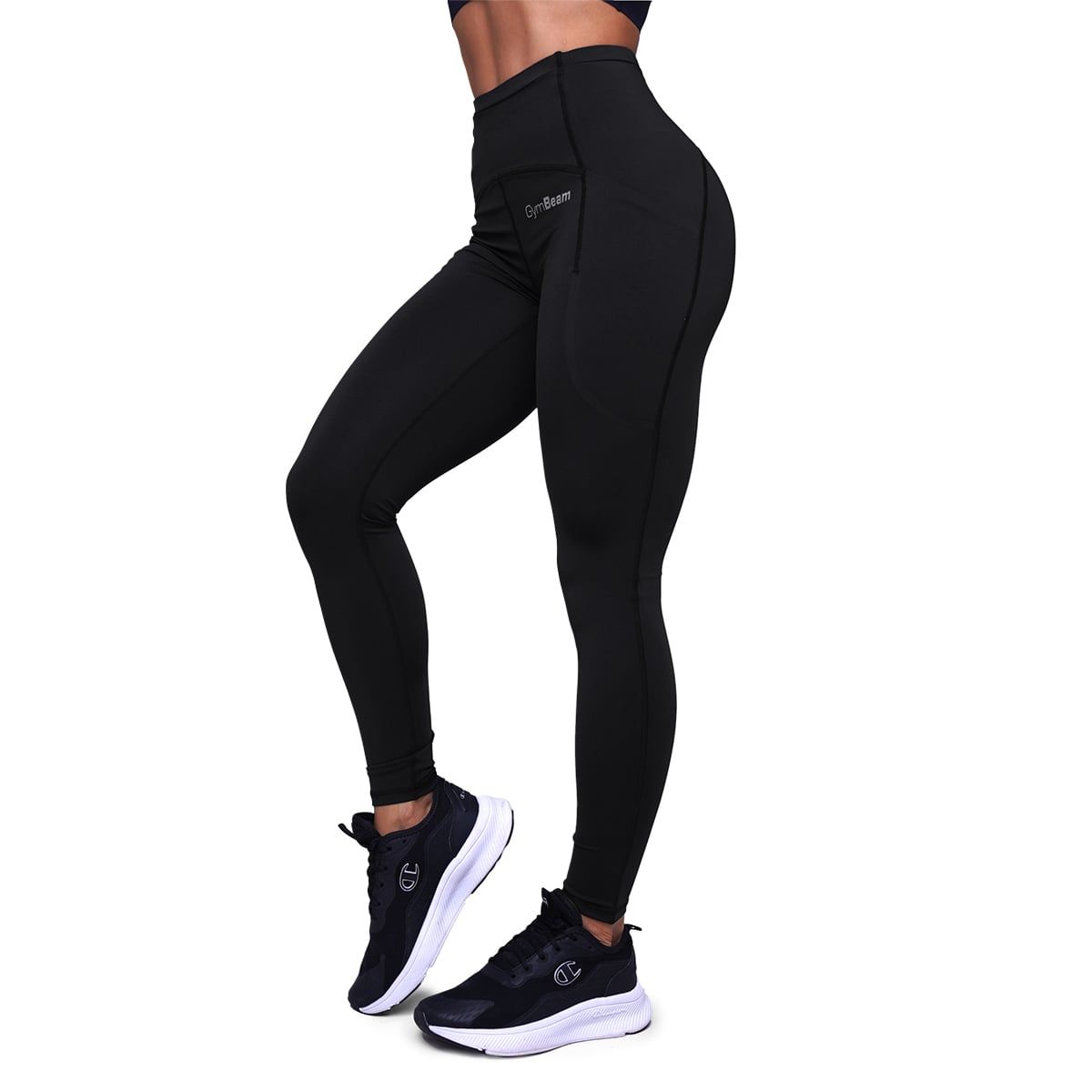 GymBeam Leggings Damen mit Kordelzug und Taschen in Schwarz