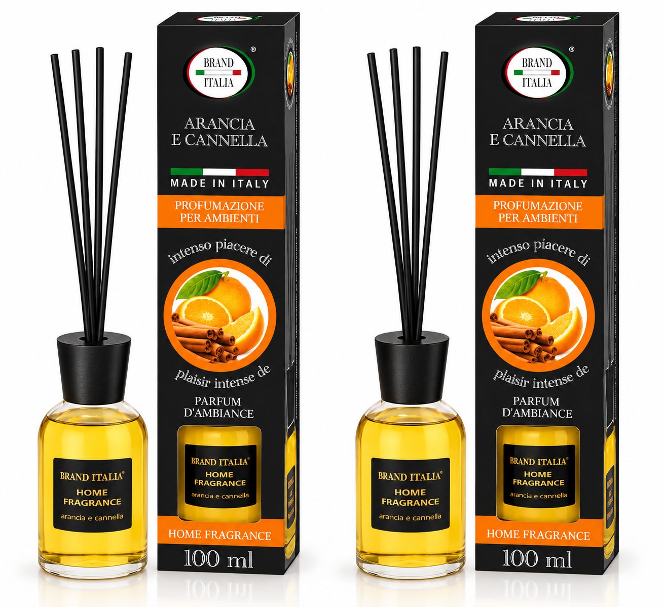 BRAND ITALIA - Diffusori Per Ambienti a Bastoncino - Arancio & Cannella