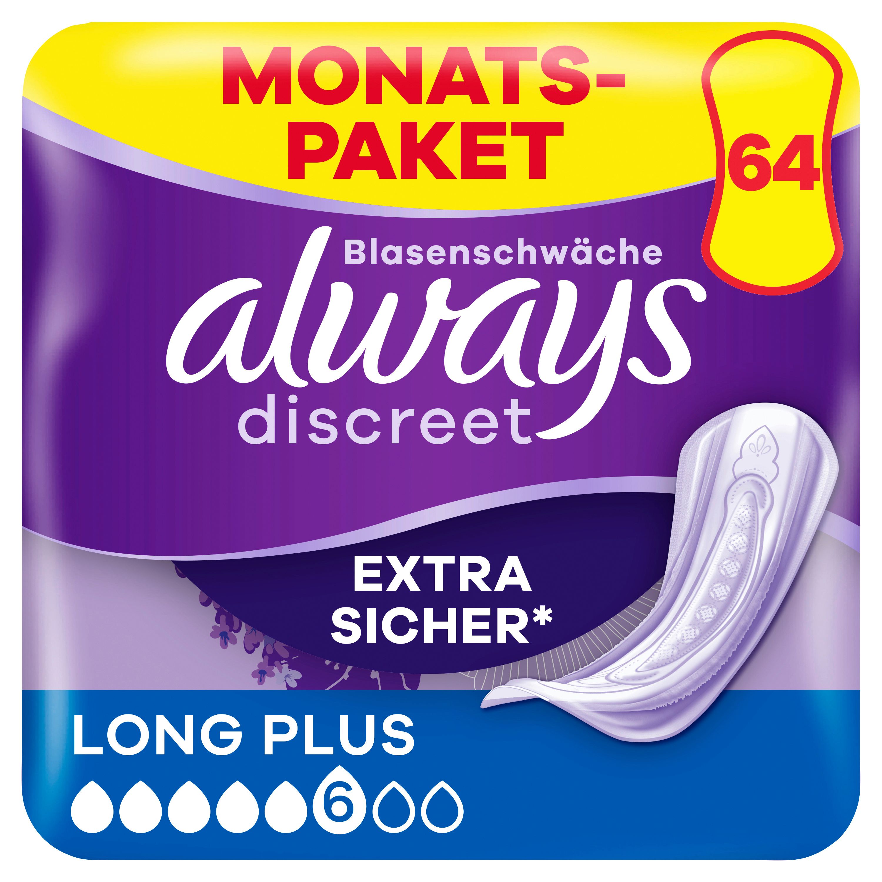 always - Inkontinenzeinlagen "Discreet Long Plus"