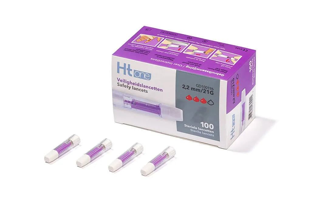 Ht One - Lancette di Sicurezza (2,2 mm) - per il controllo della glicemia