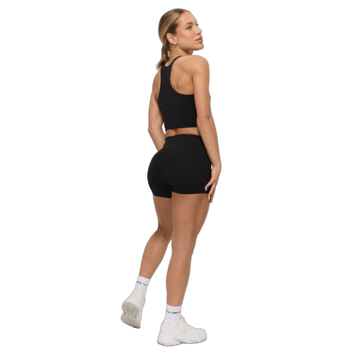 GymBeam Shorts Damen Slim mit hoher Taille BEAT Schwarz
