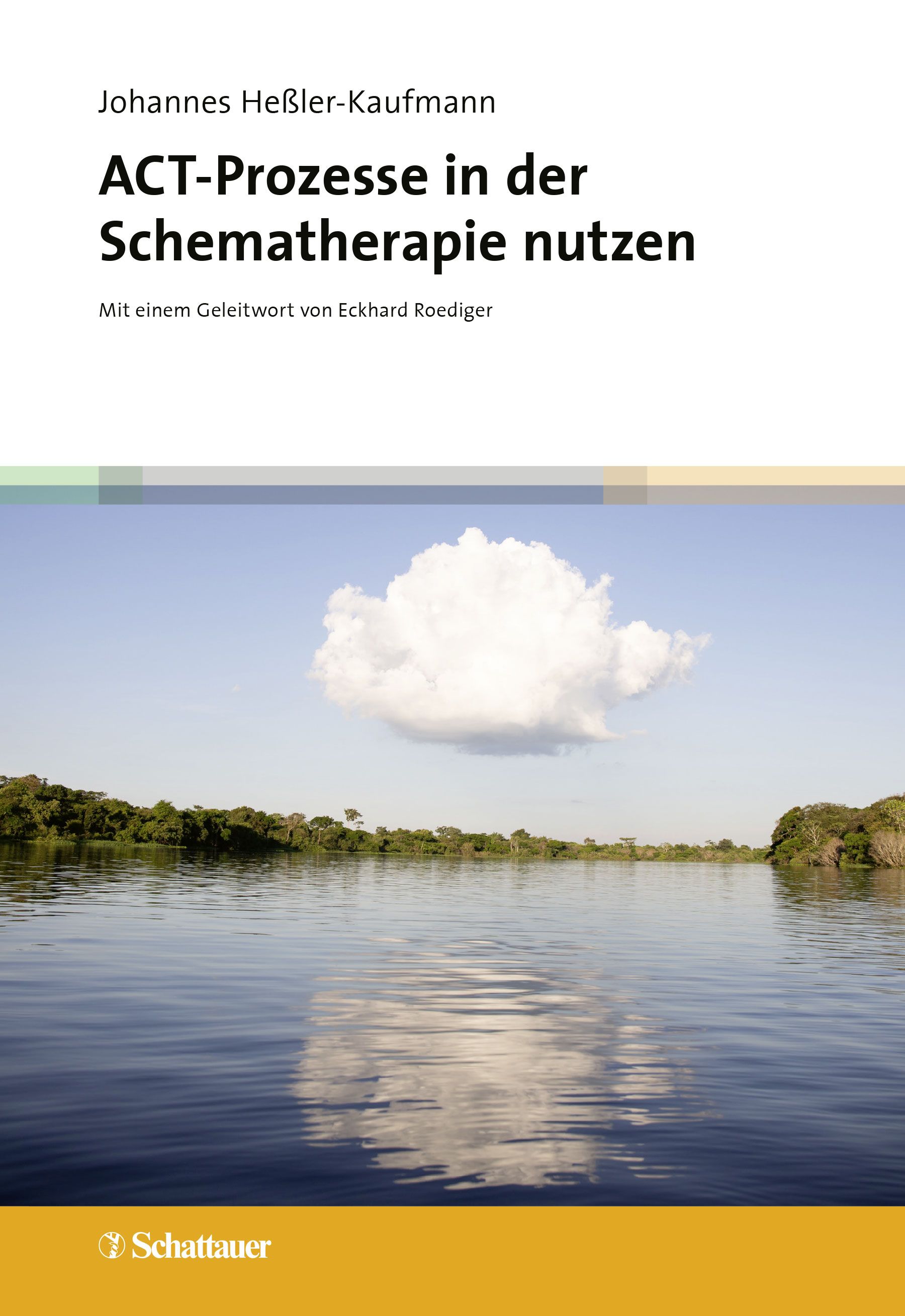 Buchcover: "ACT-Prozesse in der Schematherapie nutzen" von Johannes Heßler-Kaufmann. Verlag Schattauer. Landschaftsfoto.
