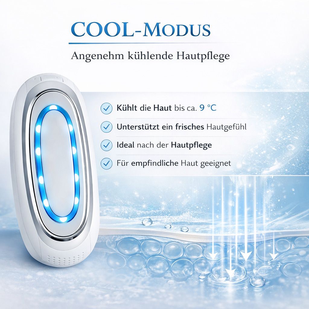 COOL-i 3 in 1 Hautpflegegerät mit Wärme/Kälte, LED & Mikrostrom, für kosmetische Gesichtspflege