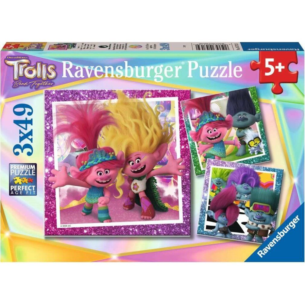 Puzzle per bambini Trolls 3 (3x 49 pezzi)