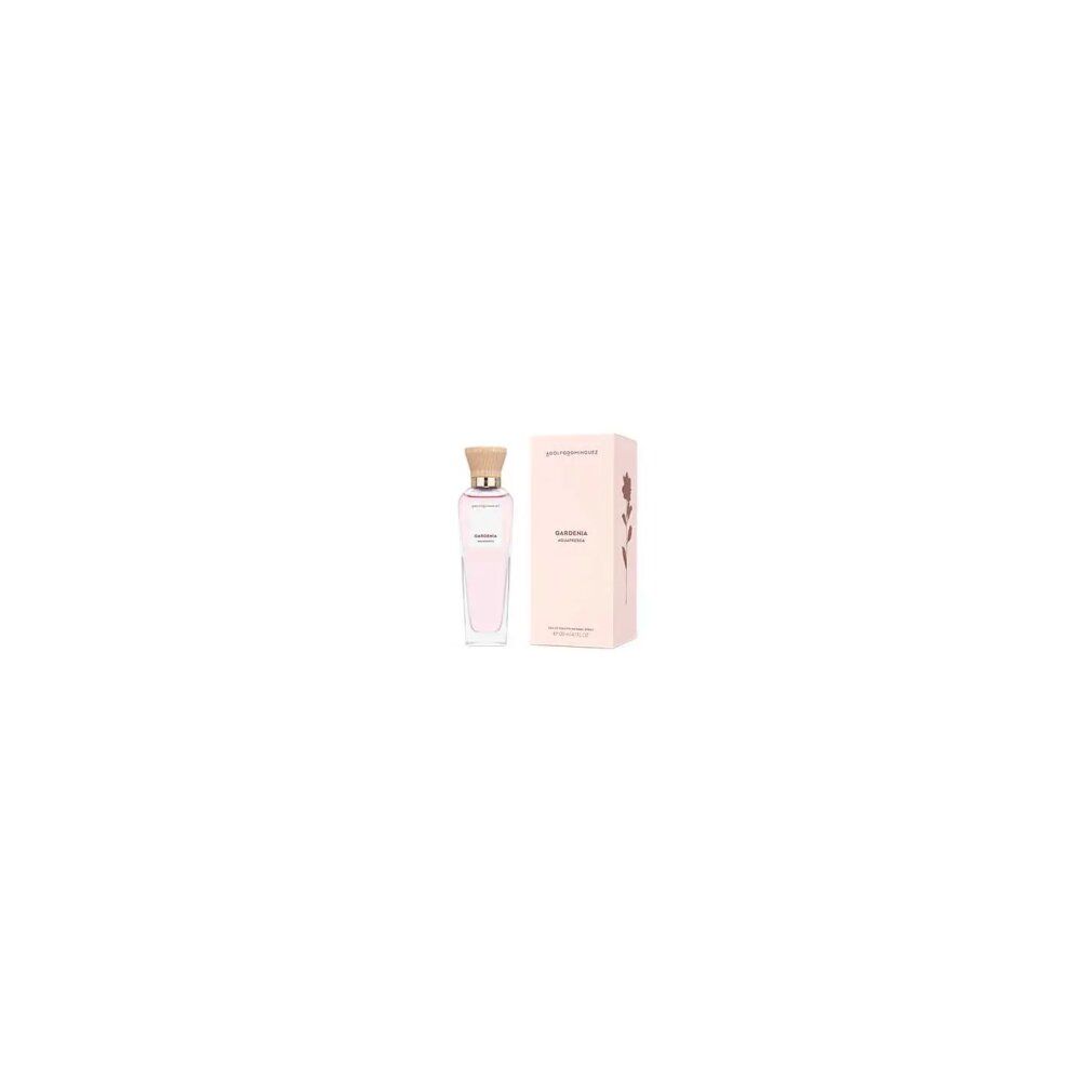 Rosa Flakon und Verpackung. Auf der Verpackung steht "Adolfo Dominguez Gardenia Musk".
