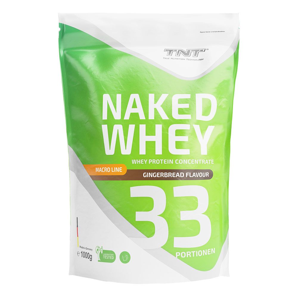 TNT Naked Whey Protein - Lebkuchen, hoher Eiweißanteil, wenig Kohlenh., Laktase f. bessere Verdauung
