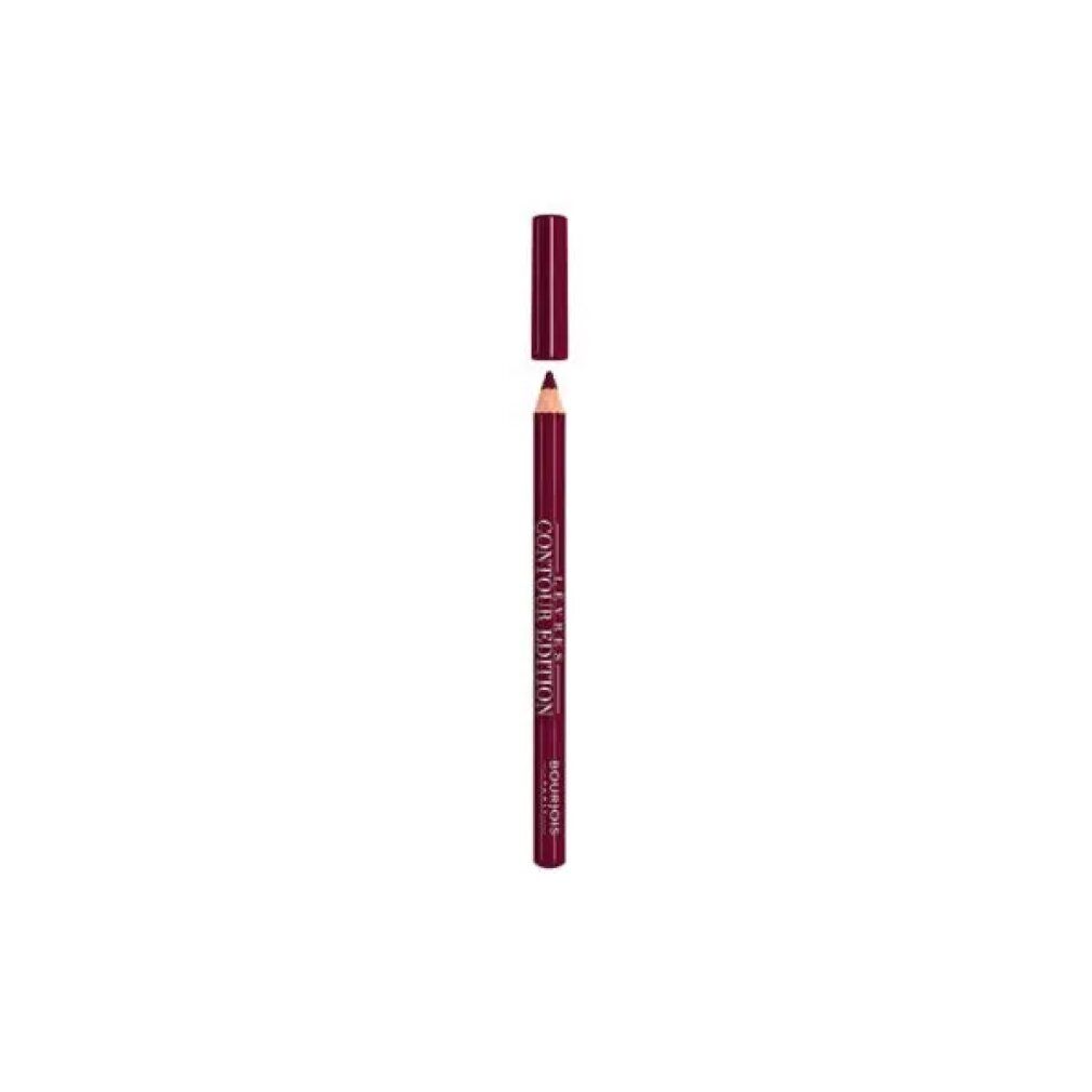 Lippenkonturenstift, dunkelrot. Mit Schriftzug "Lèvres Contour Edition" und "Bourjois".