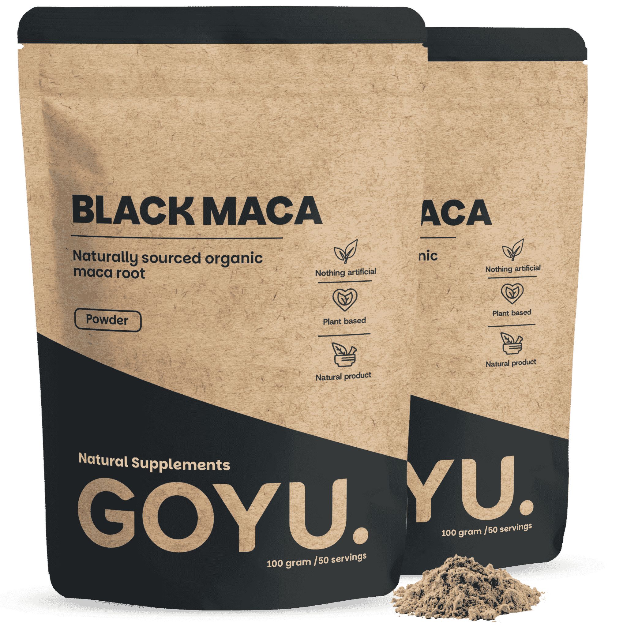 GOYU® – Zwarte Maca Poeder Biologisch Combipack 200