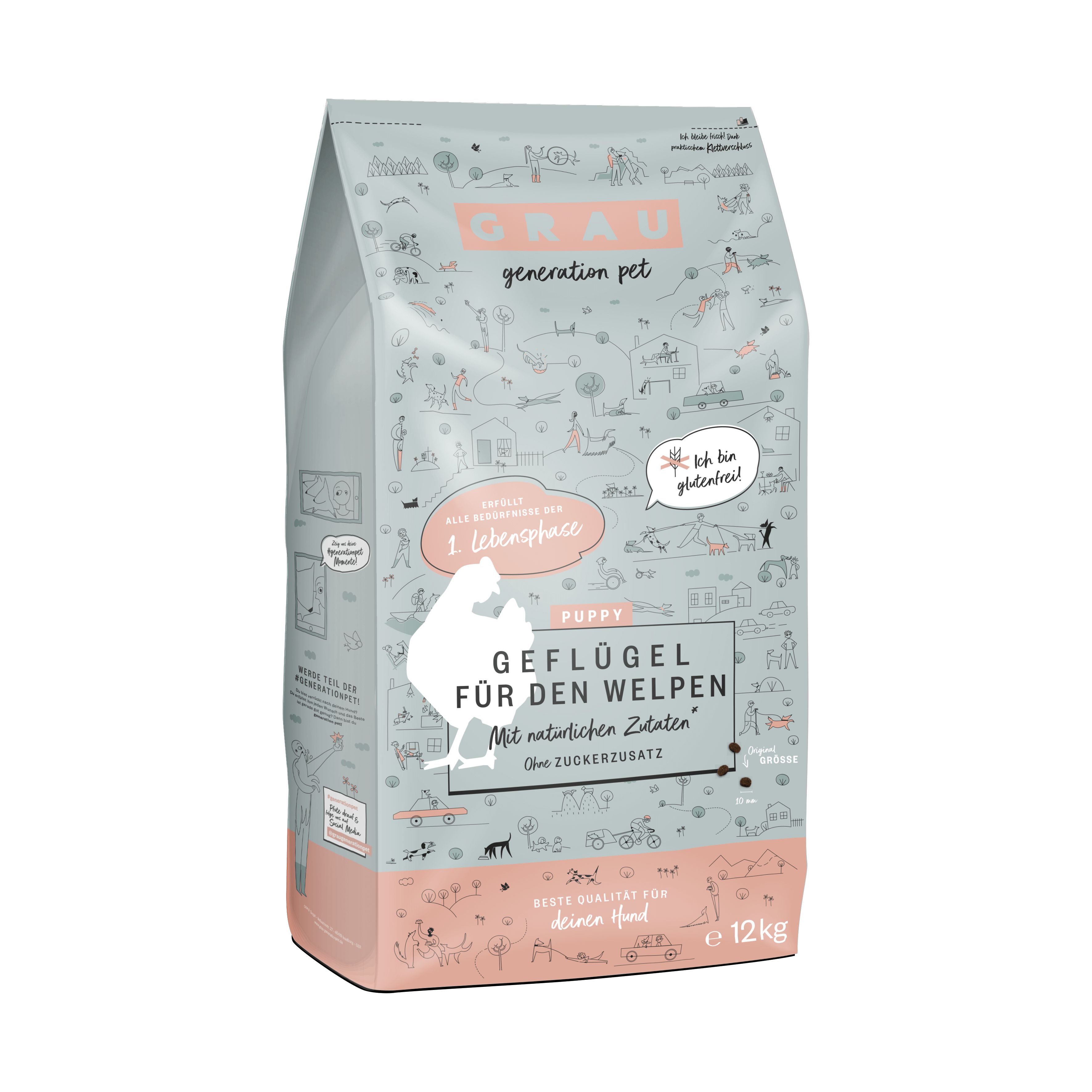 Grau Hund Puppy Geflügel 12 kg Futter