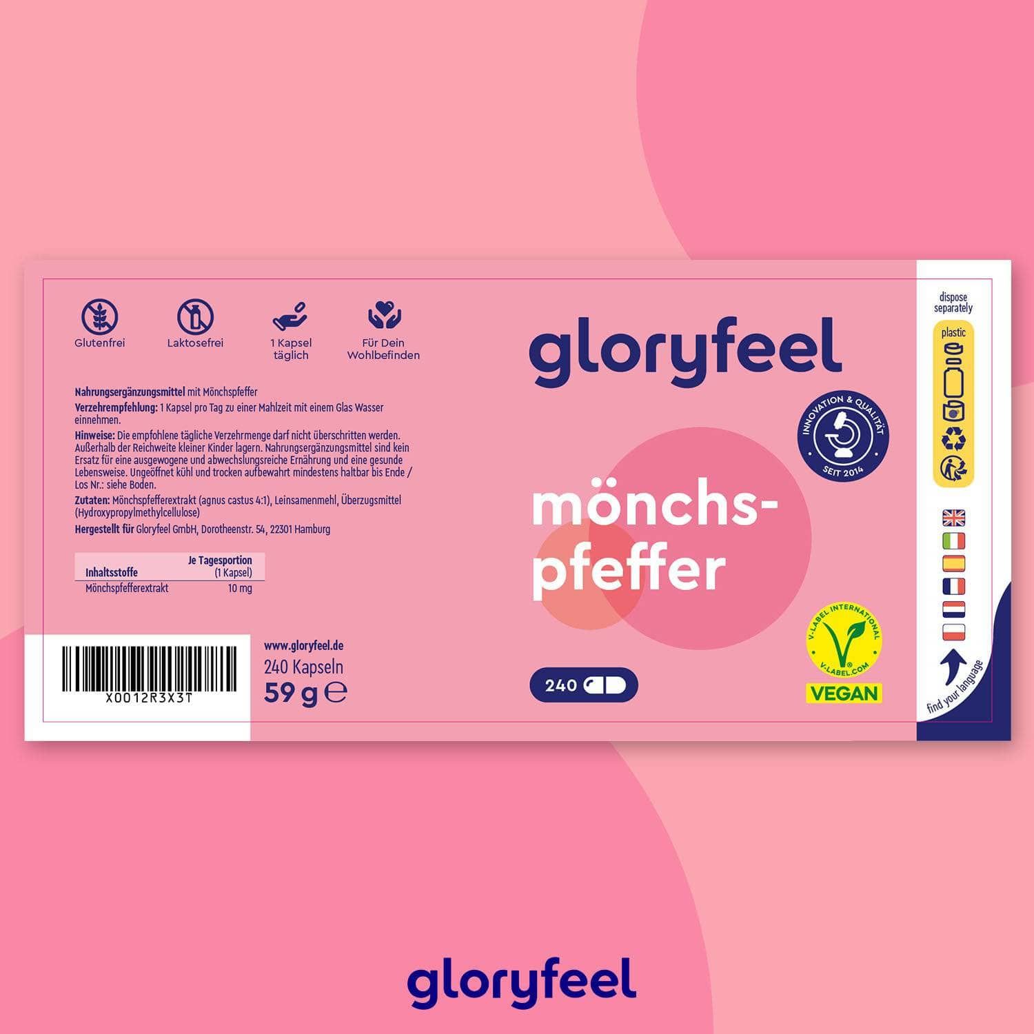 gloryfeel® Mönchspfeffer Kapseln 240 St