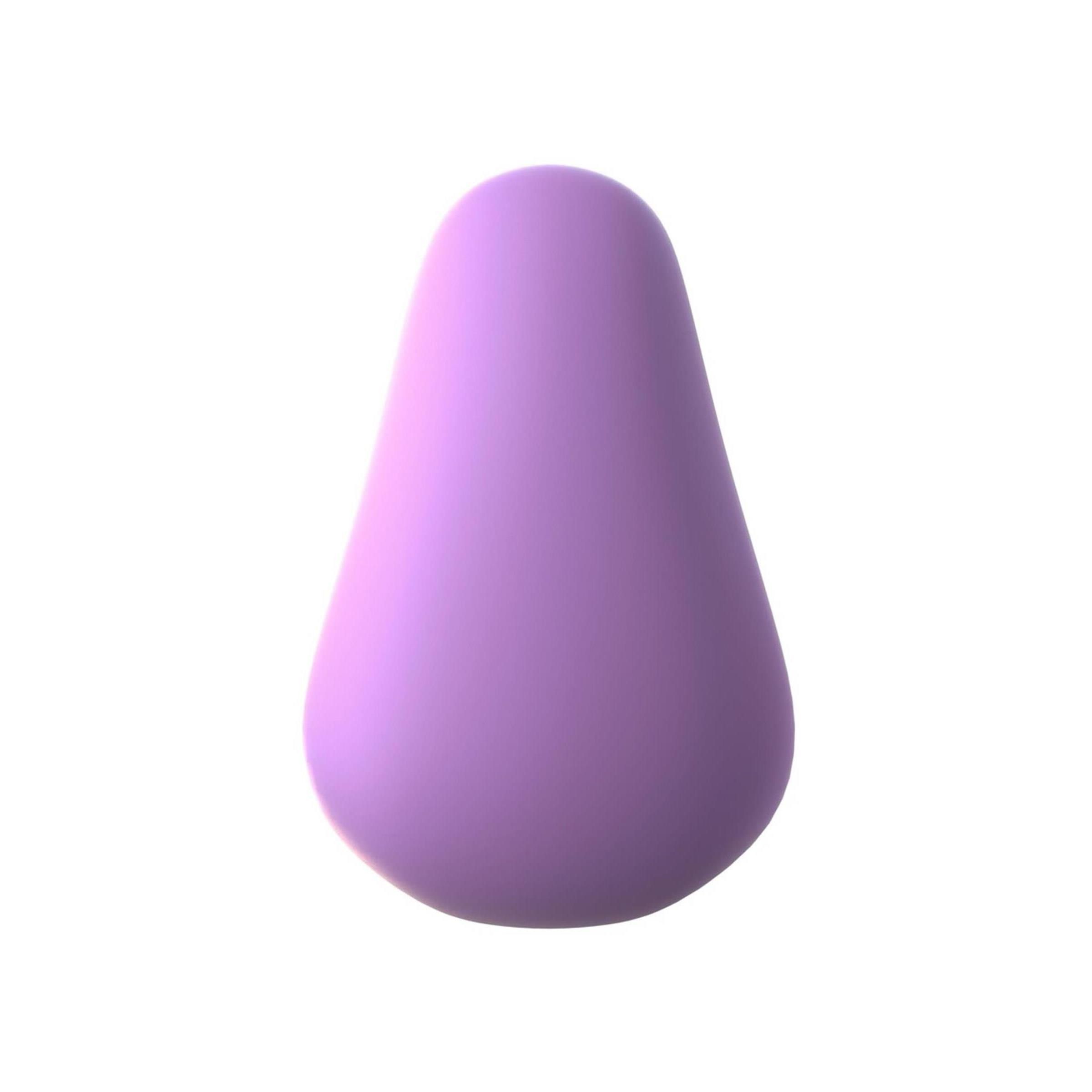 Lila Produkt, tropfenförmig. Glatte Oberfläche. Wellness-Produkt.