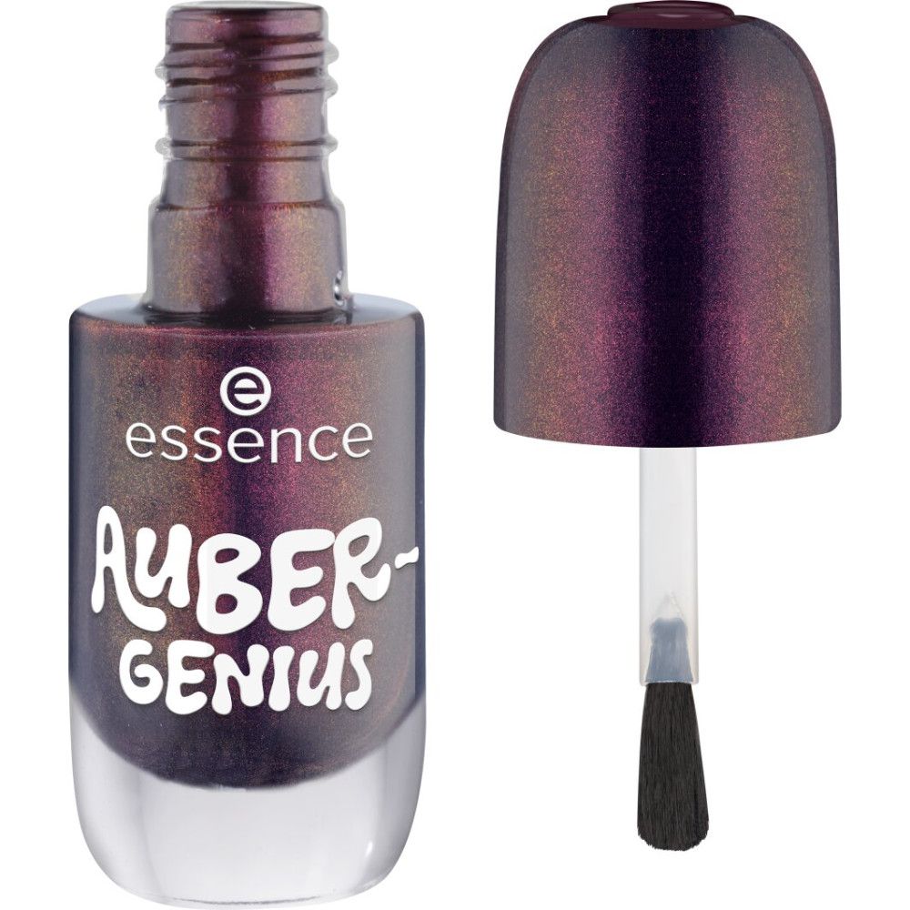 Essence Nagellackflasche mit Applikator. Lila-brauner Schimmerlack.