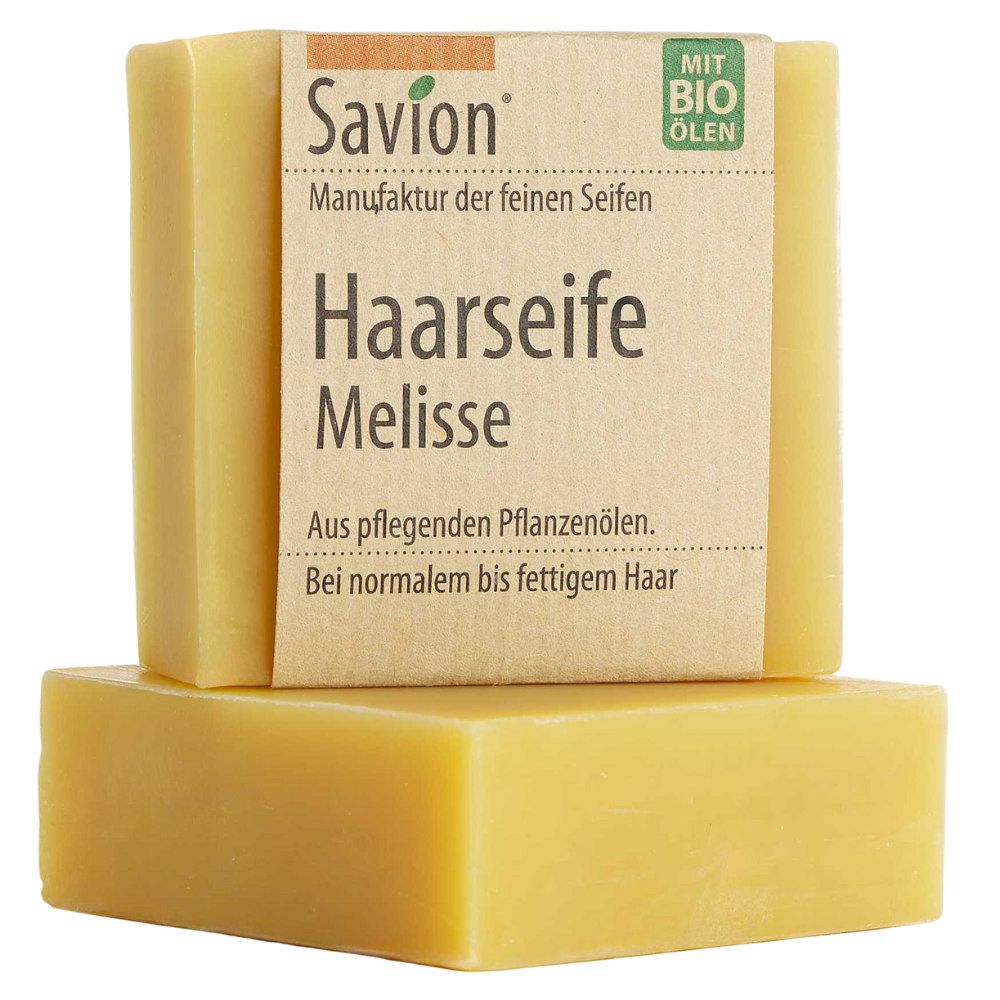 Savion 4+1 Bio Haarseife Melisse für mehr Fülle & Glanz | Vegan & Nachhaltig