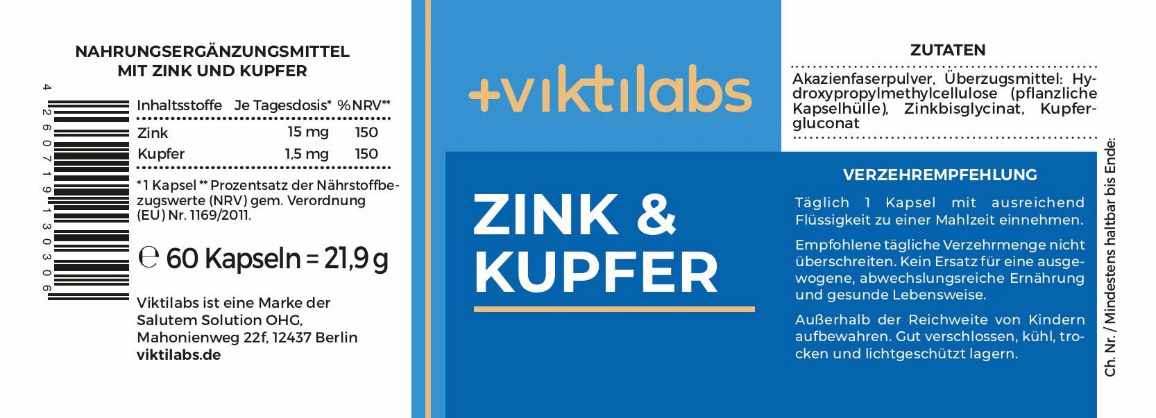 Viktilabs Zink & Kupfer: Synergie im idealen Verhältnis