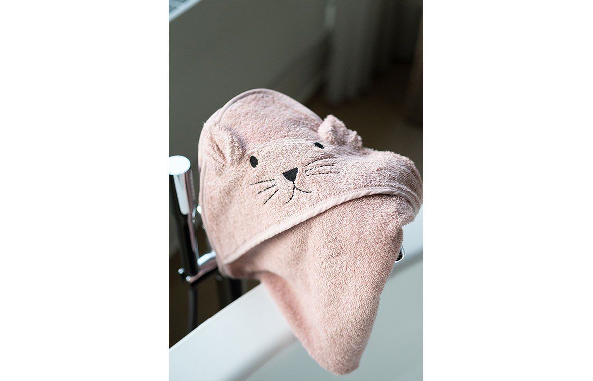 Kapuzenhandtuch Katze Rose