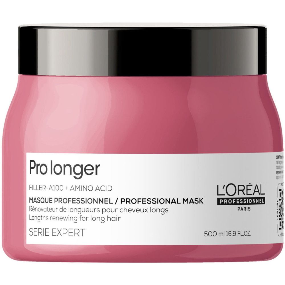 L'Oréal Pro Longer Haarkur in einem rosa Tiegel mit schwarzem Deckel. 500 ml.