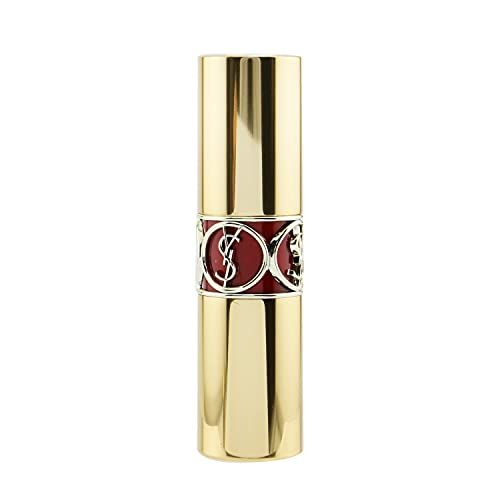 Goldfarbener Lippenstift mit rotem Ring und YSL-Logo. Geschlossene Kappe.
