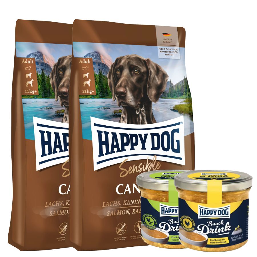 Happy Dog Sensible Canada Doppelpack + Happy Dog Snack Drink