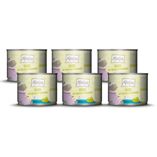 MjAMjAM - Senior DUO von zarter Ente & Kaninchen 6x200 g Futter