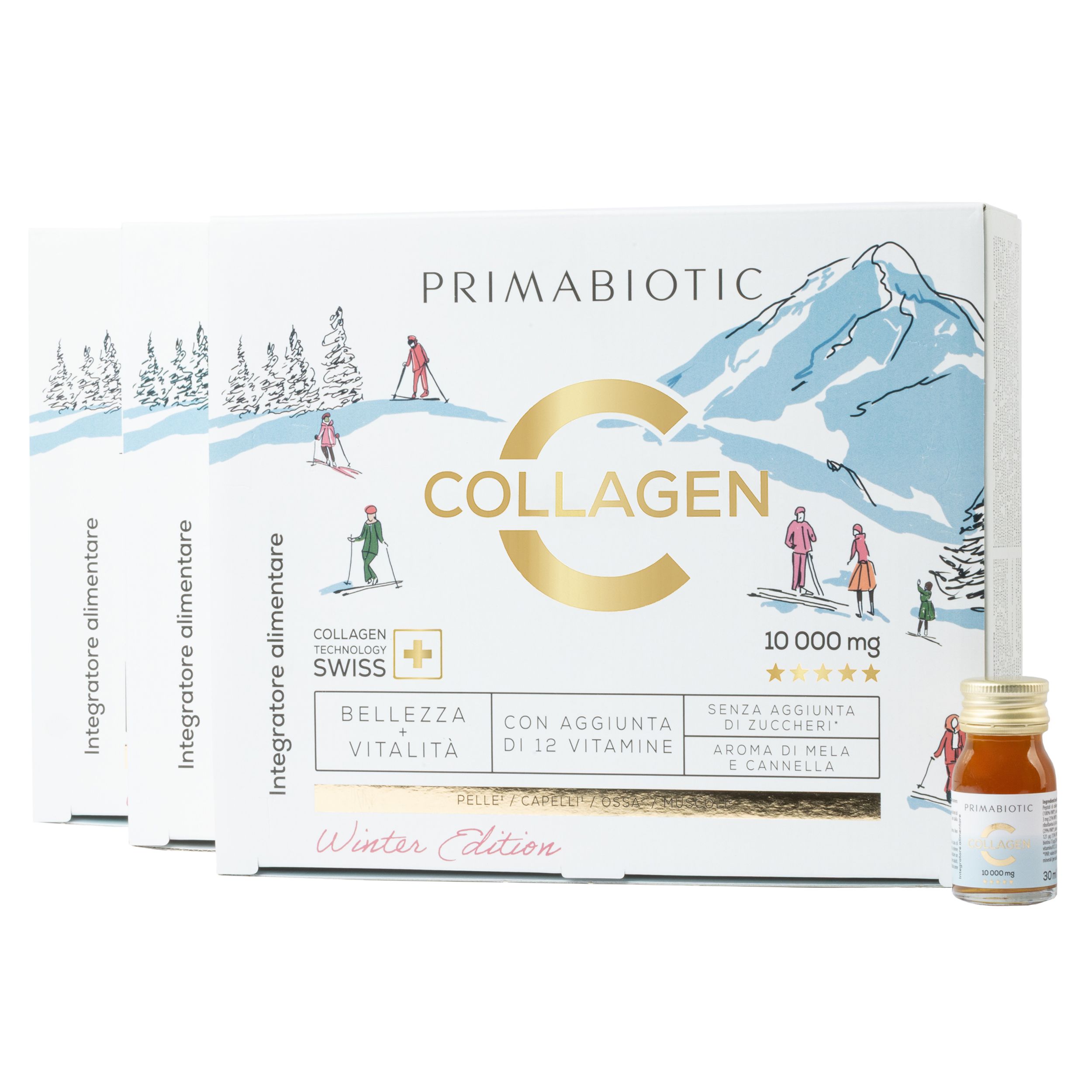 Collagene da bere - Primabiotic Collagen Winter Edition 10000 mg shot, 90x30 ml (2700 ml)