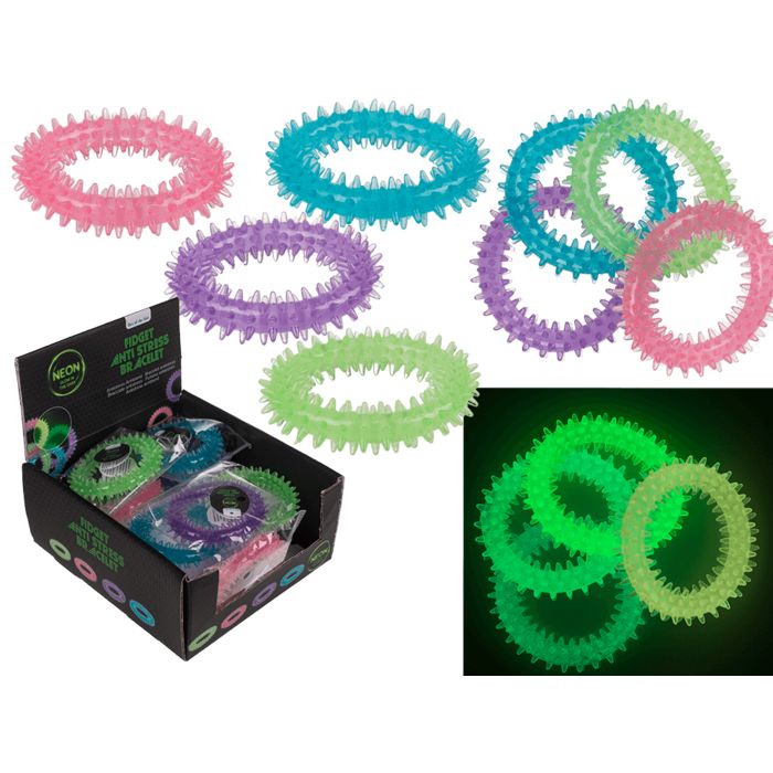 Out of the Blue Antistress-Armband, Spiky, Glow in the Dark