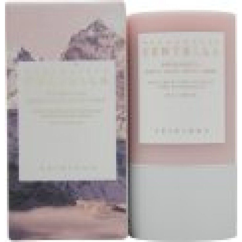 Produktverpackung. Rosa Stick und Karton mit Text und Logo.