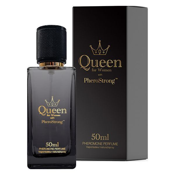 PheroStrong Queen for Women Pheromon Parfüm 50ml Flakon mit schwarzer Box.